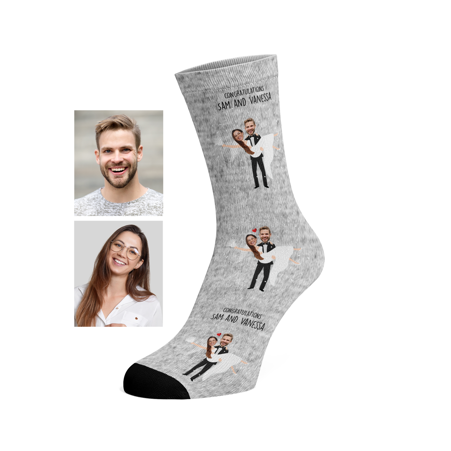 Custom wedding couple socks